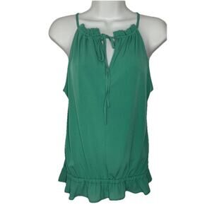 7th Avenue Design Studio Blouse Sleeveless Green Halter Women’s Medium NEW